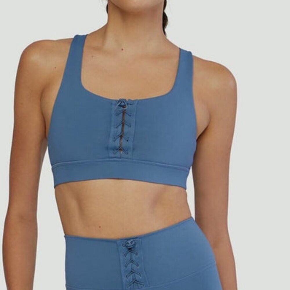 IVL Collective Cornet Blue Lace Up Sports Bra Sz 6